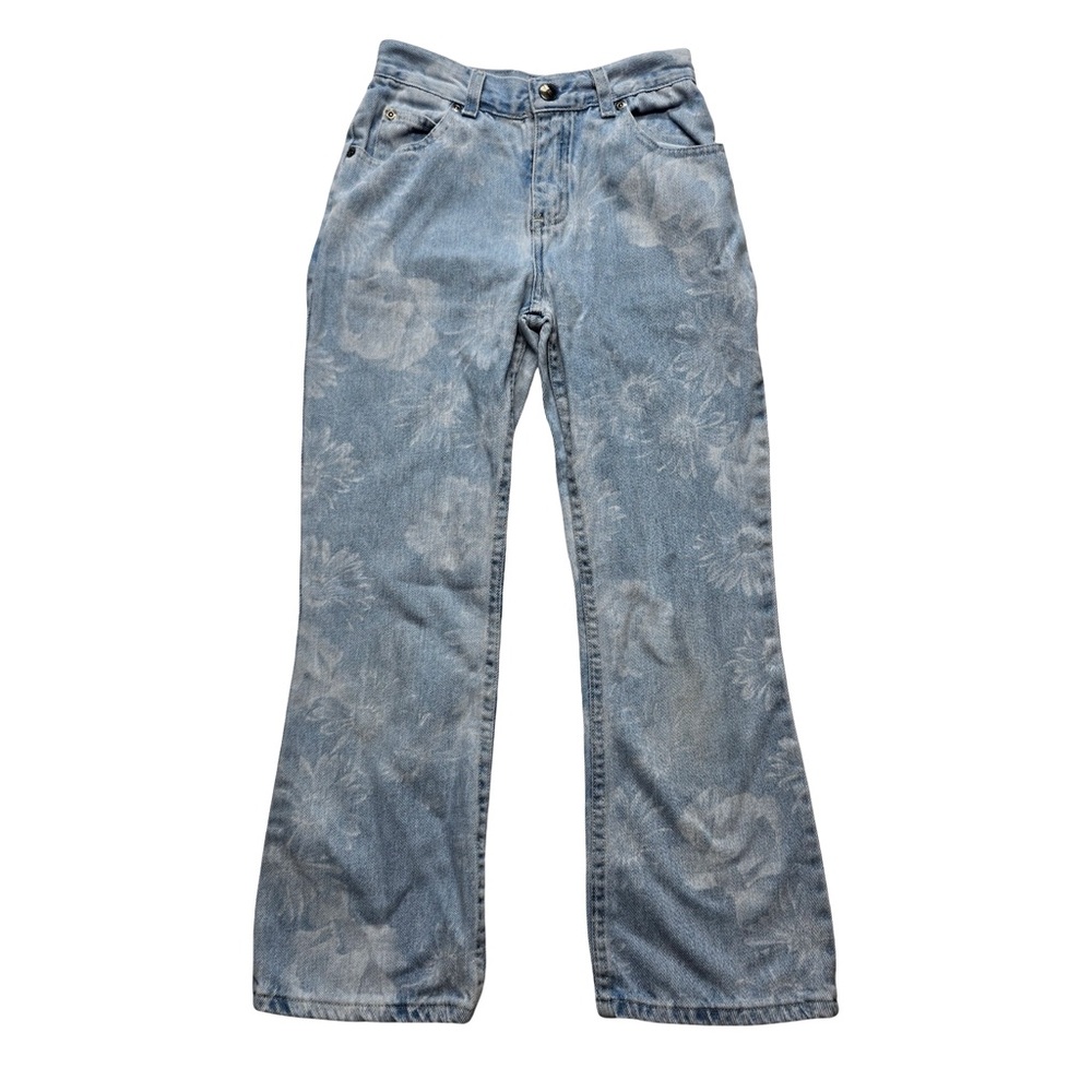 Arizona Floral Acid Wash Bootcut Denim Jeans Blue Women’s Size 10